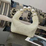 Handwoven Beaded Bag Women's Designer Pearl Handbag