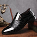 Men's Pointed-Toe Slip-On Leather Dress Shoes for Formal Business Wear