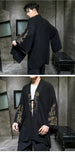 Hanfu Style Men's Clothing Cotton Linen Embroidery Cardigan Top Coat