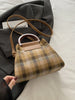 Contrast Plaid Trapezoid Crossbody Bag – Women's Casual Bag