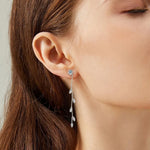 1.38 Carat Moissanite Leaf Earrings in 925 Sterling Silver for Women