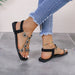 Rhinestone Butterfly Accent Flat Sandals for Women’s Summer Fashion