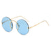 Punk Style Sunglasses Glasses Round Frame Rimless Women's Sunglasses