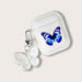 Painted Blue Butterfly Pendant Earphone Case Airpods 2 Transparent Soft Case