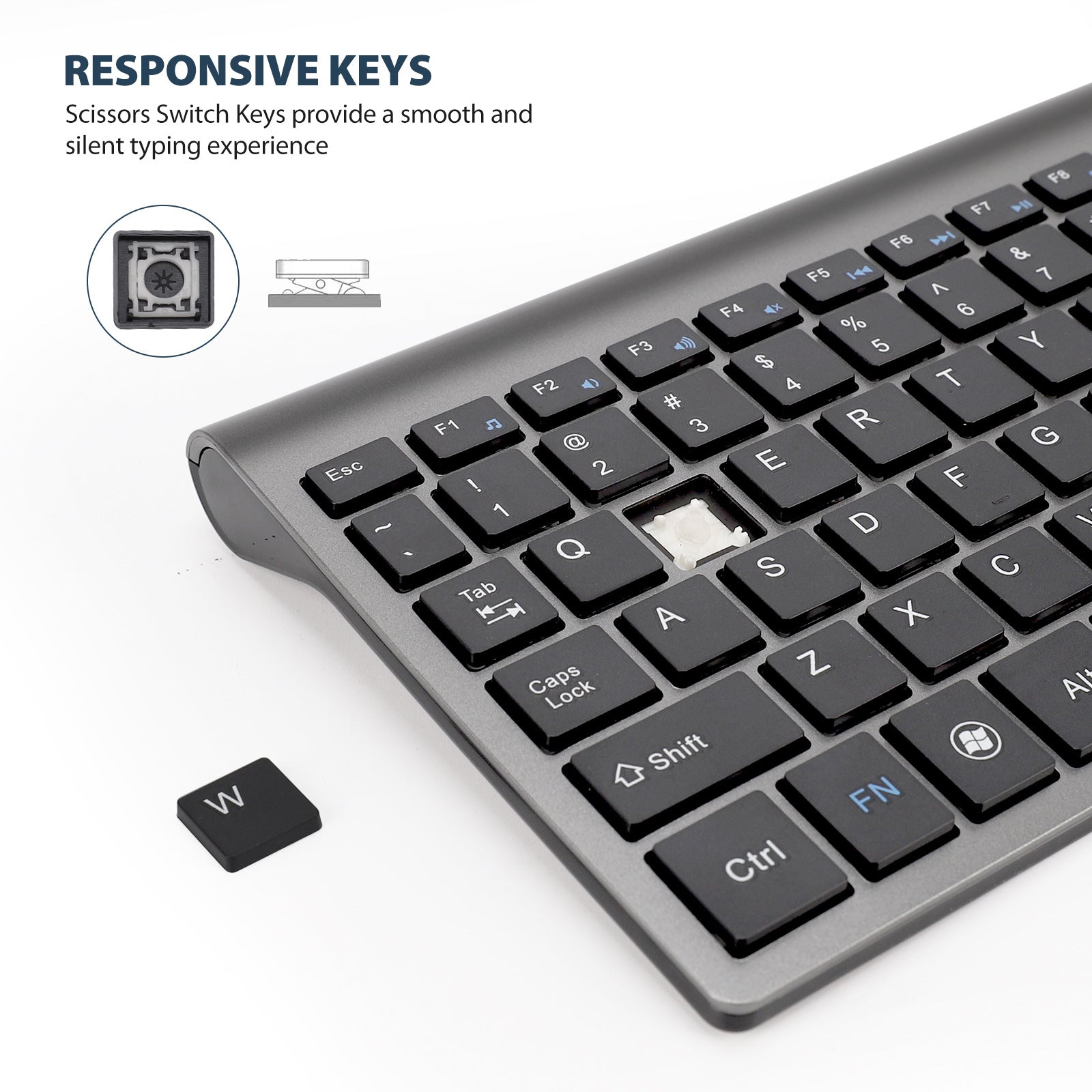 Oracle Computer Keyboard Advanced 2.4G Wireless Keyboard and Mouse Kit with Compact Design for ...