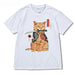 Summer Casual Round Neck Short Sleeve T-Shirt with Cute Printed Cat Design