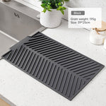 Dishes Drain Pad Kitchen Wash Countertop Drain Sink Water Control Silicone Mat
