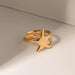 Women's Star Shape Gold-Plated Stainless Steel Adjustable Fashion Ring