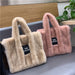 Plush Tote Bag for Autumn & Winter – High-Capacity Wool-Like Messenger Bag for Women