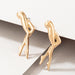 Funny Leg Stud Earrings Women's Attractive Gold Alloy Jewelry