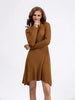 Long Sleeved High Waisted Short Knitted Dress Women's A-line Dresses