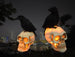 Halloween Outdoor Solar Garden Light Resin Skull Crow Decorative Light