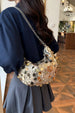 Sequin Chain Crossbody Bag with Metallic Glam Finish