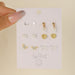6-Pieces Set Earrings Jewelry Exquisite Resin Butterfly Flower Love Stud Earrings