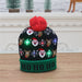 Knitted Christmas Hats with Colorful LED Lights for Adults & Kids