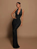 Sequined Slim Fit Halter Evening Gown Bodycon Banquet Dress for Women