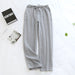 Unisex Large Sleeping Pajama Pants Simple Style Casual Cotton Pants