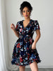 Deep V-Neck Floral Print Sleeveless Summer Dress for Women