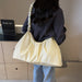 Oversized Ruched Textured Tote Handbag for Women