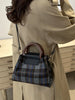 Contrast Plaid Trapezoid Crossbody Bag – Women's Casual Bag