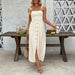 Apricot High-Waist A-Line Strap Dress – Sleeveless Midi Dress for Women