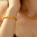 18K Gold-Plated Titanium Steel Elegant Chain Bracelet for Women