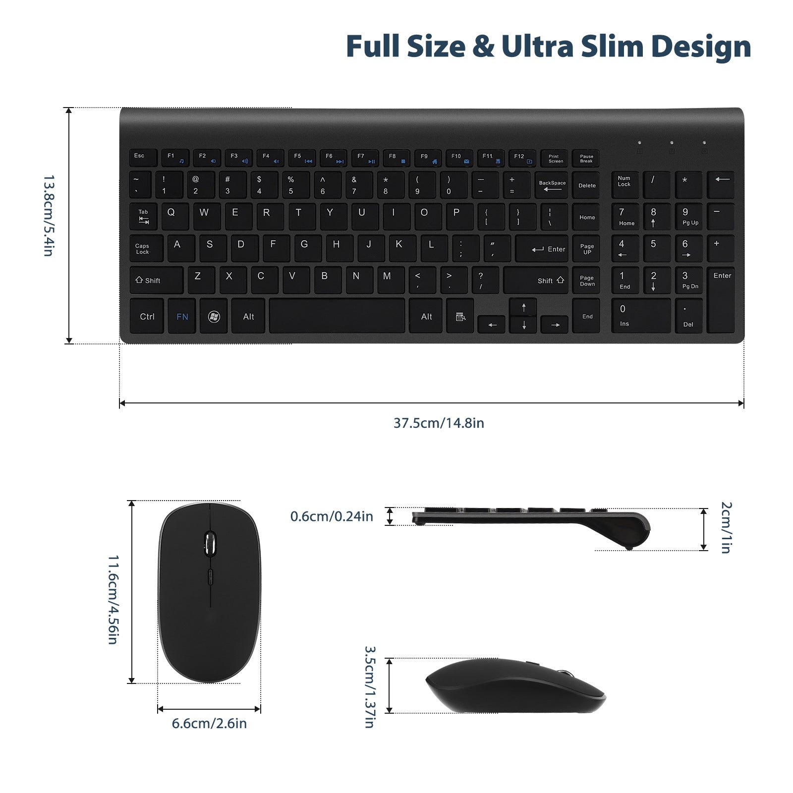 Oracle Computer Keyboard Advanced 2.4G Wireless Keyboard and Mouse Kit with Compact Design for ...