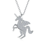 Unicorn Pendant Necklace Sterling Silver Girls Clavicle Chain Necklace Jewelry