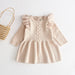 Knitted Baby Girl Princess Dress with Long Sleeves and Warm Sweater Material