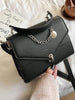 PU Leather Handbag with Chain and Detachable Shoulder Strap