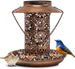 Solar-Powered Hanging Bird Feeder Lamp with Dual Feeding and Lighting Function