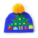 Knitted Christmas Hats with Colorful LED Lights for Adults & Kids