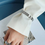 Polished Titanium Steel Chain Bracelet with Minimalist Finish
