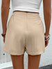 Women's High-Waisted Short Pocket Solid Color Skirt Pants