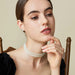 Multilayer Elegant White Pearl Collar Choker Necklace Women's Jewelry