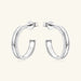 925 Sterling Silver Moissanite C Hoop Earrings for Women Jewelry