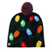 Knitted Christmas Hats with Colorful LED Lights for Adults & Kids