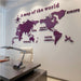 Acrylic 3D World Map Wall Stickers for Living Room and TV Background Decor