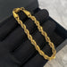 Gold-Tone Fried Dough Twists Chain Bracelet For Women’s Trendy Street Style