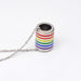 Colorful Circle Pendant Necklace - Silver Chain Jewelry with Titanium Steel Design