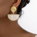 French Retro Fashion Commuter Half-Circle Earrings Jewelry