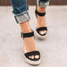 Women's Open Toe High Heel Wedge Sandals for Summer Elegance