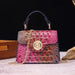 Classic Crocodile Embossed Handbag with Crossbody Strap and Spacious Women's Satchel Purse Design