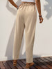 Women's High-Waisted Solid Color Casual Tapered Pants