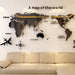 Acrylic 3D World Map Wall Stickers for Living Room and TV Background Decor