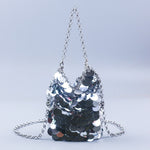 Metalic Look Fish Scale Design Women's Handbag Woven Crossbody Purse