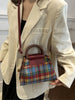 Contrast Plaid Trapezoid Crossbody Bag – Women's Casual Bag