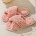 Plush Cross Strap Cotton Slippers Women's Warm Home Footwear