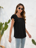 Stylish Square Neck Ruffled Cap Sleeve Blouse For Women With Casual Elegant Flair