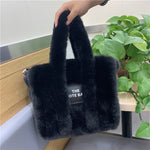 Plush Tote Bag for Autumn & Winter – High-Capacity Wool-Like Messenger Bag for Women